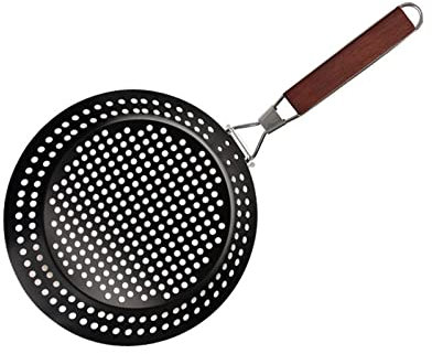 BBQ Grillkorb Mit Klappbarem Holzgriff Antihaftbeschichteter Grillkorb Bratpfanne Für Outdoor Grill Gemüse Fische