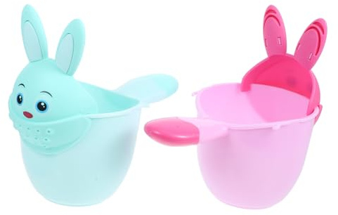 Babybadewannen Spülbecher 2 Stück aus Pp für Badewanne | Tierdesign, zum Ausspülen der Haare, für Kleinkind, Buntes für Badewannenzeit