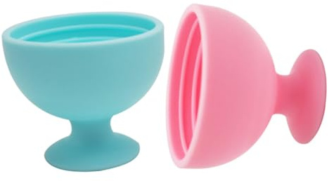 SAFIGLE 2pcs Silicone Makeup Brush Sponge Holder for Foundation Beauty Sponges Brush Cleaner Bowl