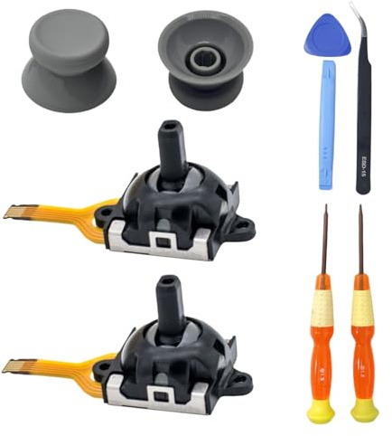 Hzxkqmil Joysticks Analógicos de Repuesto para MSI Claw A1M 7 Handheld | Módulo de Joystick + Agarre del Pulgar Accesorios con Kit de Herramientas para MSI Claw A1M 7 Gaming Handheld 2024, Gris
