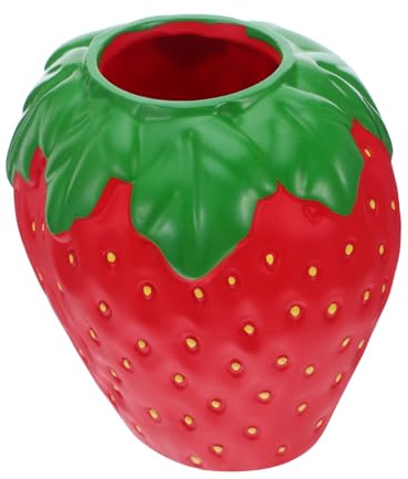 MUELODSIC Vase Fraise Moderne Décoratif Élégant Rouge Pot Design Minimaliste pour Fleurs Décoration Intérieure Colorée pour Salon Cuisine Bureau