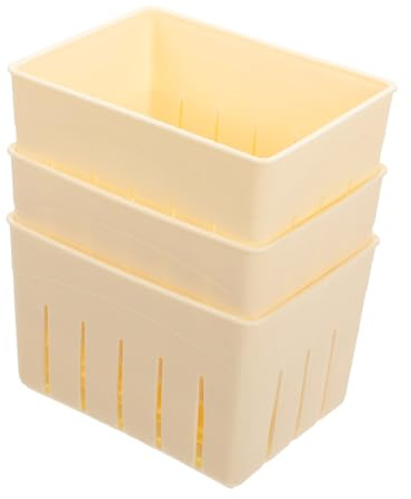 VERDANVERSE 3sets Plastic Cheese Pressing Plate for Home Cheese Making Tofu Press Mould for Bean Curd Kitchen Tool