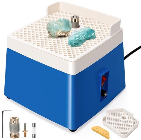 Touret à Meuler,220V pour Vitrail et Céramique,Machine de Meulage et Polissage Portable avec Tête Démontable et Alimentation Automatique en Eau | 65W, 4200 tr/min, Moteur Cuivre pour Verre, Pierre