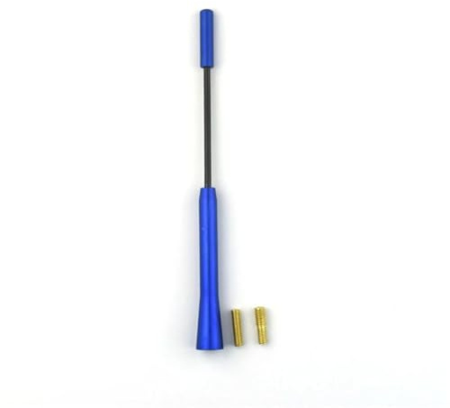 Antenne Automobile Antenne Fouet Universelle de Toit de Voiture de 17 cm, Radio stéréo FM/AM, en métal, avec Amplification du Signal. Antenne Radio Voiture(Blue)