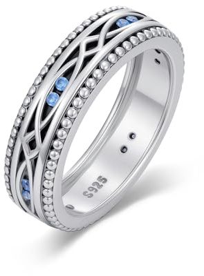 PARYFO 925 Sterling Silber Pfotenabdruck/Keltischer Ring für Männer Frauen Oxidation Ringe Paw Keltischer Schmuck Geburtsta Gsgeschenke Ring Größe 16.5-20.6 (51.9-64.6)