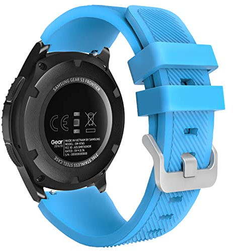 MoKo Sport Strap Compatible with Samsung Galaxy Watch 3 45mm | for Gear S3 Frontier/Classic/Galaxy Watch 46mm, Soft Silicone, Waterproof & Breathable, 22mm Watch Band, for Men and Women