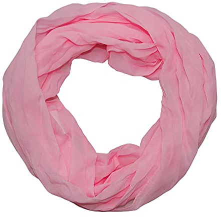 ACC leichter unifarbener Damen Seide Loop Schal Seidenschal Schlauchschal (rosa)