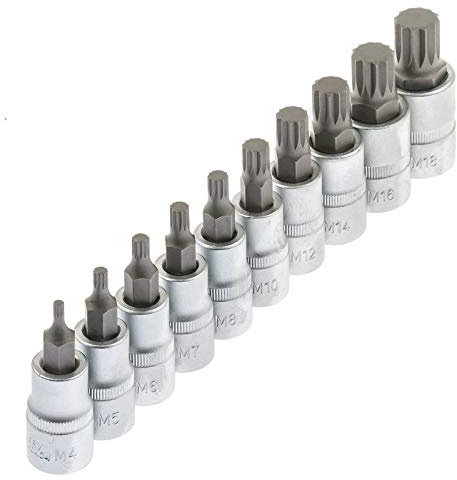 Innen Vielzahn Steckschlüssel Satz 1/2 (12.5 mm) 10-tlg.