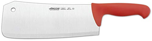 Arcos Serie 2900 - Mannaietta Mannaia da Cucina Coltello Scannare Coltello Macellaio - Lama Acciaio Inossidabile Nitrum 240 mm - Manico Polipropilene Colore Rosso