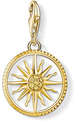 THOMAS SABO Charm Club Original Sun, Luna, Star with Lobster Clasp 925 Sterling Silver Jewellery Compatible with Bracelets & Necklaces