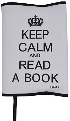 Kalender, Notizbuch und Buchhülle, Buchumschlag oder Schutzhülle für Bücher und Tagebücher auf Öko-Leder. Keep Calm PERSONALIZIERTE mit NAME oder INIZIALE. Verfügbar in mehrere Farbene. (Grau/Schwarz)