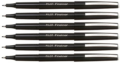 Pilot Fineliner Pens Black Ink Extra Fine Tip Ref SW-PPF (Pack of 6) Supplied Loose …