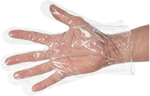 10.000 pezzi Guanti monouso in HDPE (5.000 paia) 10 μm di Spessore Taglia L Sinistra destra 24,5 x 26,5 cm per uso Domestico in Negozi saloni di Parrucchiere Punti di Servizio Contro lo Sporco