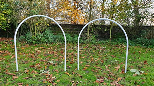 Wuzzmann Set 2 x NADAC Hoopers Bögen/Hoop/Hoops/Fun Hoopers Agility Bögen mit Erdnägeln/PVC weiß/grau