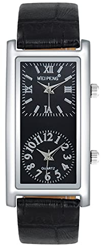 SUPBRO Modische Damen-Armbanduhr Analog Quarz Weiß Zifferblatt Armbanduhr mit Leder Armband Eckiges Gehäuse