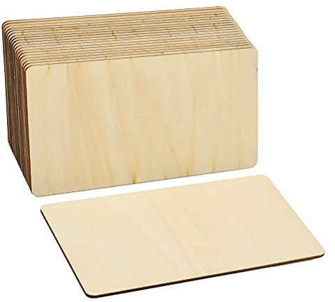 20 Stück Bastelholzplatte Sperrholz Platten 200 x 100 x 3mm, TIMESETL Blank Holzplatten zum Basteln, Linde Holzplatten Unbearbeitetes Holz für DIY Handwerk Malen Modellieren Modellbau