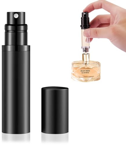 Leikedun Parfümzerstäuber, 5ml Parfüm Zerstäuberflaschen, Nachfüllbar Leere Parfum Zerstäuber, Portable Mini Taschenzerstäuber, für Reise Flug Handtasche (Schwarz)
