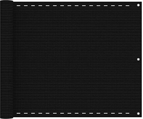 vidaXL Balkon Sichtschutz Bespannung Terrasse Windschutz Sonnenschutz Balkonbespannung Balkonverkleidung Balkonsichtschutz Schwarz 75x400cm HDPE