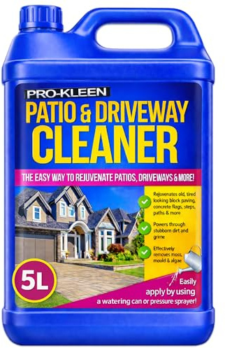 Pro-Kleen Patio & Driveway Cleaner - Removes Stains, Dirt and Grime - Powerful, Easy to Use Fluid/Liquid Cleaning Solution - Use on Patios, Driveways, Block Paving and more (5 Litres)