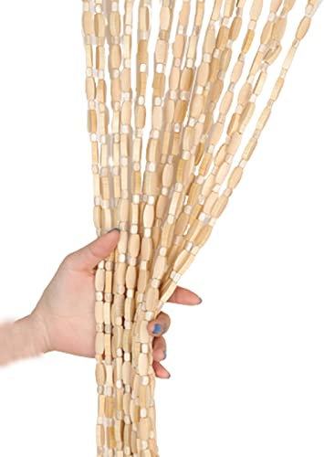 LEOSXA Wooden Beads Room Divider,Wooden Fly Screen Door Curtain,Wood Beaded Curtains for Doorway,Hanging Divider Curtain String Screen Panel,for Living Room Kitchen,Customizable (80 stran