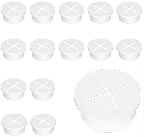 Passacavo flessibile in silicone, 15 pezzi, foro per cavi, 25 mm, adatto per mobili, scrivania, tavolo da conferenza, esperienza desk (bianco)