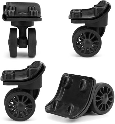 Volein Koffer Ersatzrollen 2 Pair Schwarz Kofferrollen Schwenkräder Gepäckräder mit 4 Schraublöchern（V149-B,2 Pair)