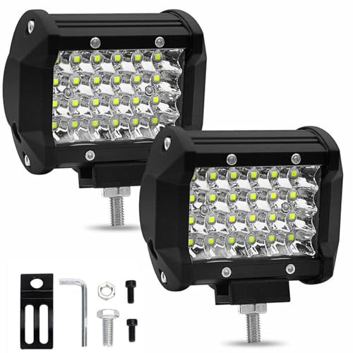 4 Inch 72W LED Work Light Bar Spotlight ,2PCS LED Pods Light Bar Car Spot Lamps Offroad Jeep Driving Fog Lights Work Boat Lamp, Truck Spot Lights Flood,Beam LED Light Bars for Pickup Tractor UVT SUV