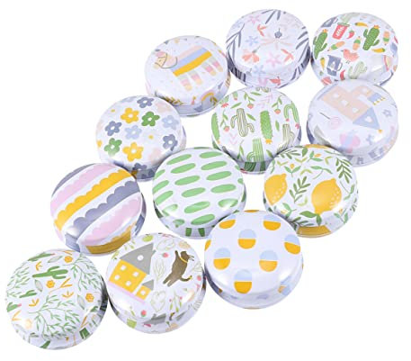 IWOWHERO 12 Pièces pot de bougie cosmetic organizer caisson dressing pots à bougies boîtes gigognes en fer blanc distributeur de à contenant de à se réconcilier
