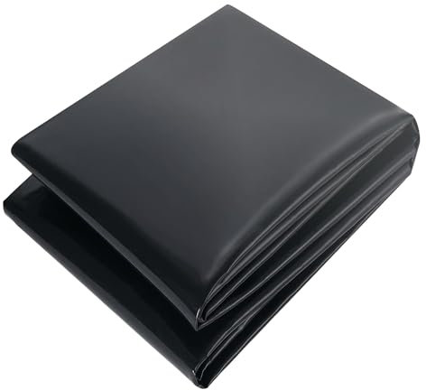 Teichfolie Schwarz Flexibel Teichmembran - 2.5x2m 3x5m 4.5x7m 5x8m 6.5x10m 7x7m HDPE Gartenteichfolie Nreißfest Teichplane Für Brunnen Wassergarten Bachläufe (0.2mm Stärke)(Größe:2.5x5m/8x16ft)