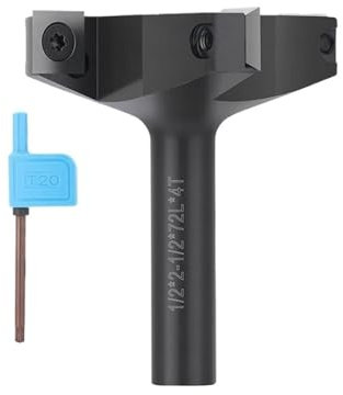 fresadora de superficie de spoilboard Broca for cepilladora de madera, inserto de fresado de carburo, vástago de 1/2 pulgada, diámetro de corte de 2-1/2 pulgada, broca for fresadora CNC for superficie