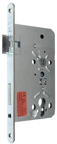 BKS FH Türschloss/Stahltürschloss DIN 18250 DO 9.0, Dornmaß 55mm, Entfernung: 72mm, Stulp: 20x235mm abgerundet, DIN Links, incl. SN-TEC Montageset (Dornmass: 55mm, DIN LINKS)