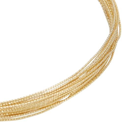 GOMAKERER 5m 22 Gauge 14K Vergoldeter Twist Draht 0.6mm Gold Fill Twist Draht Kupfer Herstellung Schmuck Draht Halbhart Kupferdraht Für Perlen Blumenschmuck Kunsthandwerk Machen