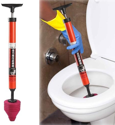 Hochdruck Abflussreiniger Pumpe, Leistungsstarker Toilettenpömpel für den Hausgebrauch, Neuest Hochdruck Toilettenkolben, Löst Schnell Abflussverstopfung, für Toiletten, Waschbecken, Bodenabläufe (1P)