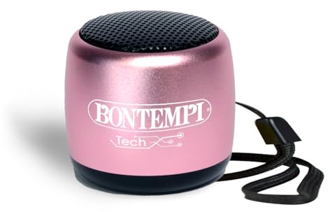 Bontempi | Mini Altavoz Inalámbrico Color Rosa, 300x200x195mm | Conexión Simple, Rápida Sin Cables, Ideal para Fiestas, Niños