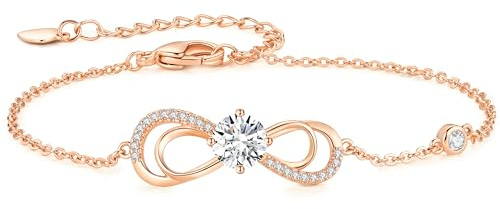 CDE Infinity Armband Damen Herz Geburtsstein Armkette Kristallen Armkette | Geschenke Schmuck für Muttertag Valentinstag Weihnachtsgeschenke Geburtstag Geschenke für Frauen Freundin Mama