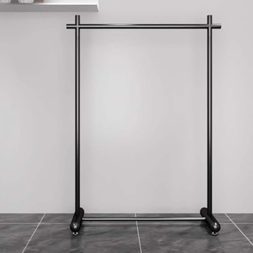 FAXJRU Kleiderständer, Kleiderstange auf Rollen, Rollen arretierbar, Robuster Metall-Garderobenständer für Kleider, Kleider, Clothes Rack(Black,100 * 160cm/39.4 * 63in)