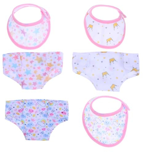 Kisangel Set de-vêtements Ajustement Réglable en Coton Lot de 6 Réutilisables et Compatibles pour Poupées de 43cm Jeu D'imitation