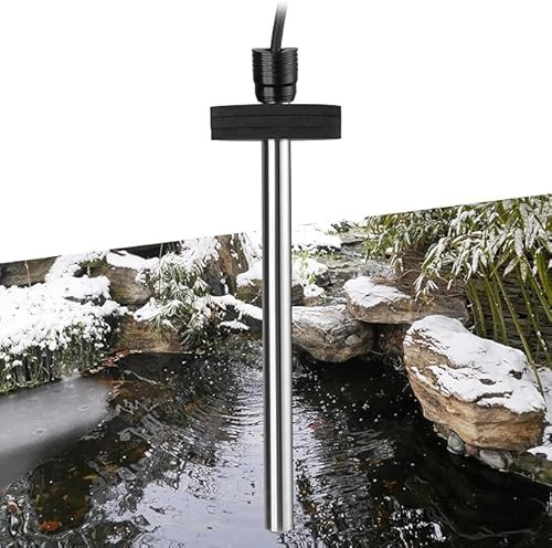 FEDOUR Teichheizung 150W - Eisfreihalter für Teiche, Koi-Teich, Gartenteichenteiser mit 5m Langem Kabel und Schwimmendem Schaumstoff