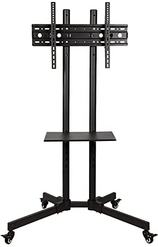 TV Mounts,TV Cart Trolly,TV Floor Stand with Tray Height Adjustable Cantilever TV Stand for 32 to 65 inch Flat Curved Screens/Black / 90x65cm