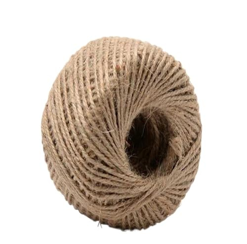 QAUUCP Corde De Jute 1 Rouleau de 30 m Corde Chanvre en Jute Marron Naturel, Ficelle, Tige Cordon, Fabrication Artisanale, Bricolage, colorée, for étiquettes vêtements