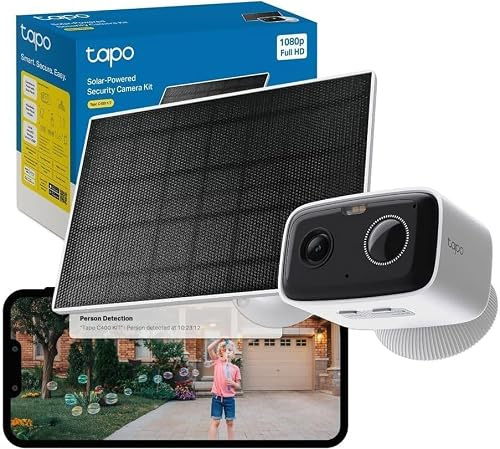 Tapo C400 KIT Solar Battery Outdoor Security Camera Wireless CCTV Camera | Solar Powered, 180-Day Battery Life, Color Night Vision, AI Person Detection, Two-Way Audio, IP65, No Monthly Fee, Alexa