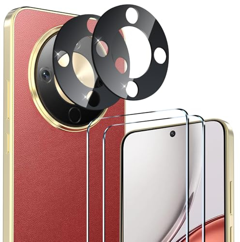ivoler 2 Piezas Cristal Vidrio Templado Protector de Pantalla para Honor Magic 8 Lite 5G, con 2 Piezas Protector de Lente de Cámara, 9H Dureza, Antiarañazos, Sin Burbujas