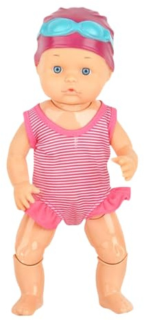 Swim Baby Doll Battery-Powered Floating - Bathroom Bathtub Toy | Waterproof Shower Toy for Water Girls Boys Nursery Home Bathroom Outdoor Travel Beach Indoor