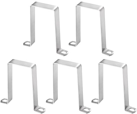 sourcing map Square Pipe Clamp 50x100mm 304 Stainless Steel Silver 5pcs | Square Tube Buckle,U Shaped Tube Clamp,Strut Connector,for Pipe Hose Cable