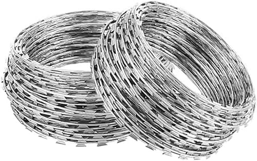Två spiralblad, stängsel, ståltråd Galvaniserad ståltrådstaggtråd 10-70m(40m)