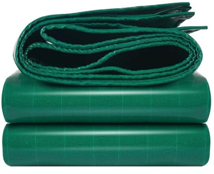 450g kraftig vattentät presenning med öljetter for trädgårdstrampolin, träbil, båt, camping eller trädgårdsskötsel(Green,190cmx190cm)