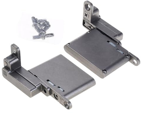 Lot de 2 charnières d'amortissement hydrauliques en aluminium pour porte d'armoire en verre