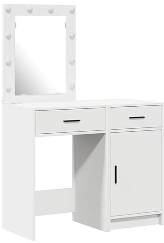 Eleganz Tocador con puerta, juego de 2 unidades, color blanco, 50 x 41 x 135 cm, muebles de dormitorio de madera, solución de almacenamiento para ropa y cosméticos, diseño moderno