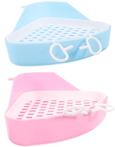 OSOLADY -Pack Abnehmbare Katzentoilette aus Kunststoff 2 Stück Kleintiertoilette mit Auslaufsicherer Funktion für Kaninchen und Meerschweinchen im Gehege