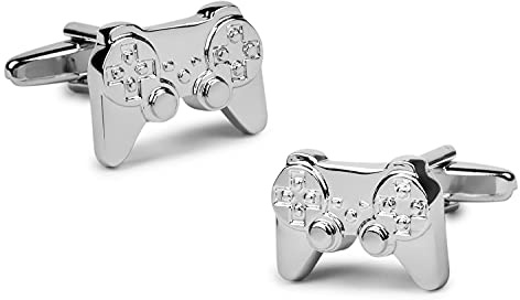 Gemelolandia Manschettknappar för skjorta Video Game Controller Stål Original manschettknappar för skjortor | För män och pojkar | Presenter till bröllop, nattvard One size Multicolor
